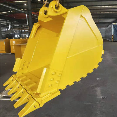 Gele poeder gecoate zware graafbak 1 kubieke meter capaciteit voor de meeste graafmachine modellen